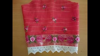 #Hand embroidery designs #Beautiful Brazilian embroidery # Embroidery on sleeves and shalwar.