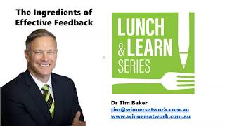 Unit 1—The Ingredients of Effective Feedback