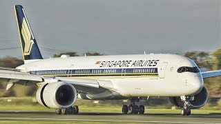 SINGAPORE AIRLINES A350 Landing in Manchester Airport