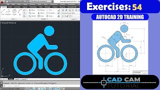 Autocad 2D Practice Drawing / Exercise 54/ Simple Tutorial