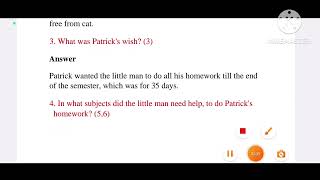 who did patrick homework question answer | class 6 english chapter 1 questions and answers