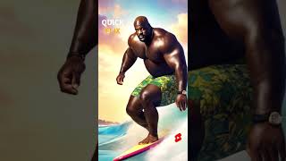 🌹Surfing Fun with Taylor Swift and Shaq🌏 #ai #taylorswift #shorts