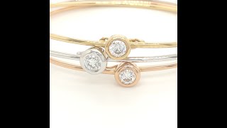 Diamond Dot Bangles in White Yellow and Rose Gold