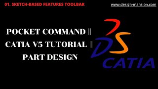 POCKET COMMAND || CATIA V5 Tutorial || Part Design