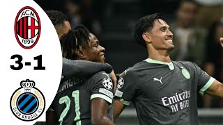 Milan VS Club Brugge 3-1 Highlights | Champions League 2024/2025