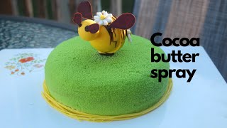 How to glaze desserts with cocoa butter ( honey apple entremet).