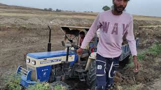 50 hp Swaraj 744 XT performance on fully mud LOADED trolley