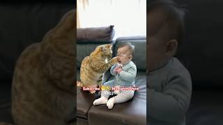 The baby 😍 is crying 😂 and the cat 🐈 is rotting 🪰 its litter 😭 #cat #animals #trending #funny #cute