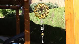 6.5" Sun Face Gold Wind Spinner & Tail Set