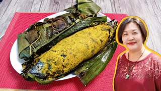 Pan-grill Mackerel Tuna (Ikan Tongkol) In Banana Leaf