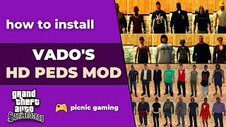 How to install HD Peds in Gta San Andreas | HD skins pack for GTA SA | Vados HD Skin Pack GTA SA