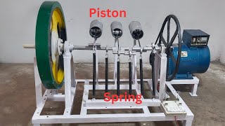 Build Flywheel Piston And Spring Machine Free Electricity Generator 15 KW 220v Free Energy Generator