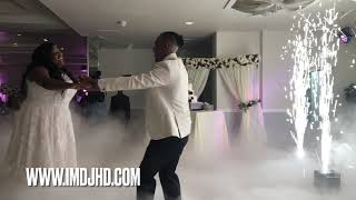 Drape Backdrop Design, Cloud Effect, Sparklers for First Dance and Grand Exit