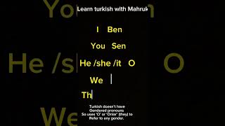 Personal pronouns in turkish language #turkishgrammar #turkish#turkishlessons