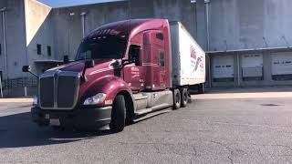 Trucking coaching cdl student in backing into dock door Millis transfer trainer view truck docking