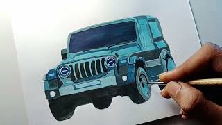 4×4 Thar | 3D Art | Realistic Drawing #drawing #3d