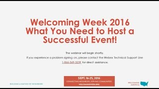 Welcoming Week 2016: What You Need to Host a Successful Event