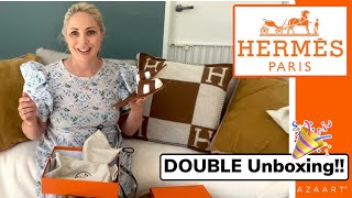 UNBOXING HERMES ORAN SANDALS & AVALON CUSHION 🧡