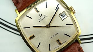 Omega Geneve automatic date SQUARE - white sunburst - ref 162.010, cal 565 from 1970