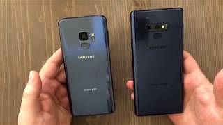 Samsung Galaxy Note 9 (Deep Ocean Blue) vs. S9 (Coral Blue) - Size and Color Comparison