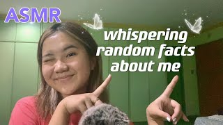 ASMR | Whispering Random Facts About Me | book tapping, mouth sounds, mic scratching | soft speaking