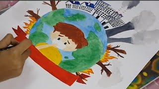 Poster making on pollution | chart making on air pollution | प्रदूषण पर पोस्टर/चार्ट बनाएं | poster