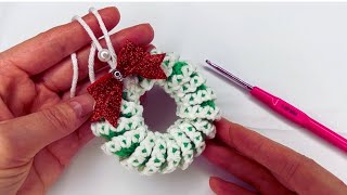 10 Minute Easiest & Cute Christmas Wreath Ornament