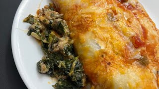 Low Carb Beef and Spinach Enchiladas