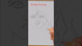 how to draw maa durga face pencil sketch for beginners step by step,how to draw maa durga,