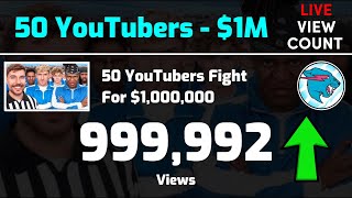 MrBeast 50 YouTubers Video - Live View Count & Countdown