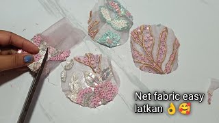 Net fabric easy Latkan making || Heavy fabric latkan making at home