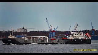 Annika (Öltanker) brennt vor Kühlungsborn. Hier Aufnahmen  vom 31.12.2023 auf der Kieler Förde.