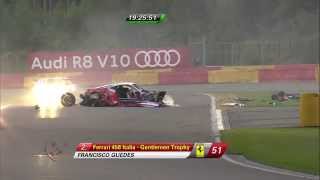 Spa 24h 2014, Massive crash between 2 Ferrari's (Aftermath)