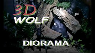 3D printed wolf diorama