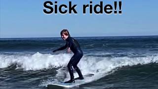 Surfing 9 year old in Nova Scotia