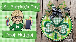 ☘️⭐️ St. Patrick's Day Door Hanger || Handpainting || Whimsical Rustic Country