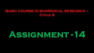 BCBR-NPTEL- Assignment 14: Study plan and project management- answer key, December 2021