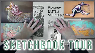 Beginner Life Drawing Sketchbook tour ft. my fiancé singing - Soft & Oil Pastel