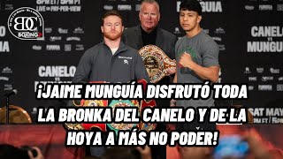 JAIME MUNGUÍA SE RIÓ DEMASIADO CON TODA LA PELEA Y CASI GOLPES ENTRE CANELO Y OSCAR DE LA HOYA