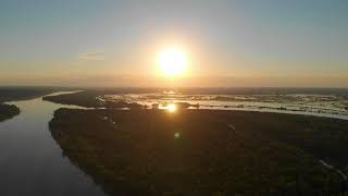 Aerial view of river Ob