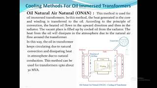 ME 207 UNIT 2 Cooling Methods of transformer BY Ramesh Kumar