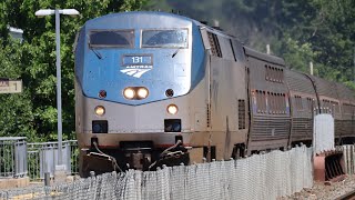 P42DC 131 rolling coal past Southborough leading Lakeshore Limited 449 7/16/24