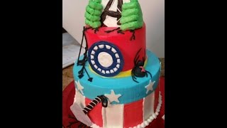 Avengers Cake In Buttercream- Cake Decorating