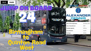 🚌Route 24 Birmingham to Quinton Road West | Discover the Green Route | Scenic Bus Journey 🚍🍃