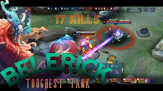 Best Belerick Build - Mythic Rank 17Kills 18 Assist! Toughest Tank - Mobile Legends.