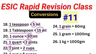 ESIC Staff Nurse Rapid Revision Class | Golden Key Points based on Previous Year Paper | #11