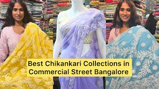 Best Chikankari Collections in Commercial Street Bangalore | @knssilksdesigners | Street Shopping