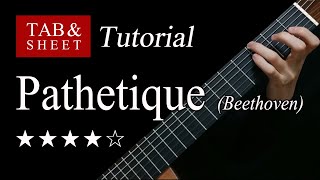 Pathetique (2nd Mov.) - Guitar Lesson + TAB