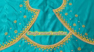 Simple normal machine embroidery designs ! Rizwan embroidery ! blouse design