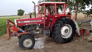 Mf 385 with tube well system | Village life in Pakistan | Rainy day.